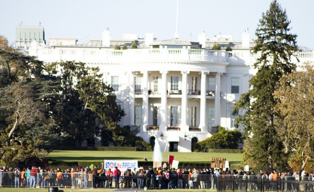 Standing up to the Tar Sands pipeline  at the White House in Washington, D.C.